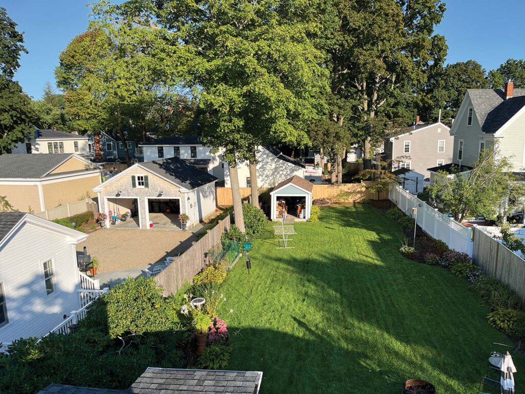 Permission, and document conditions before entering neighbor’s yard to gain access