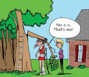 Cartoon about keeping clients out of trees