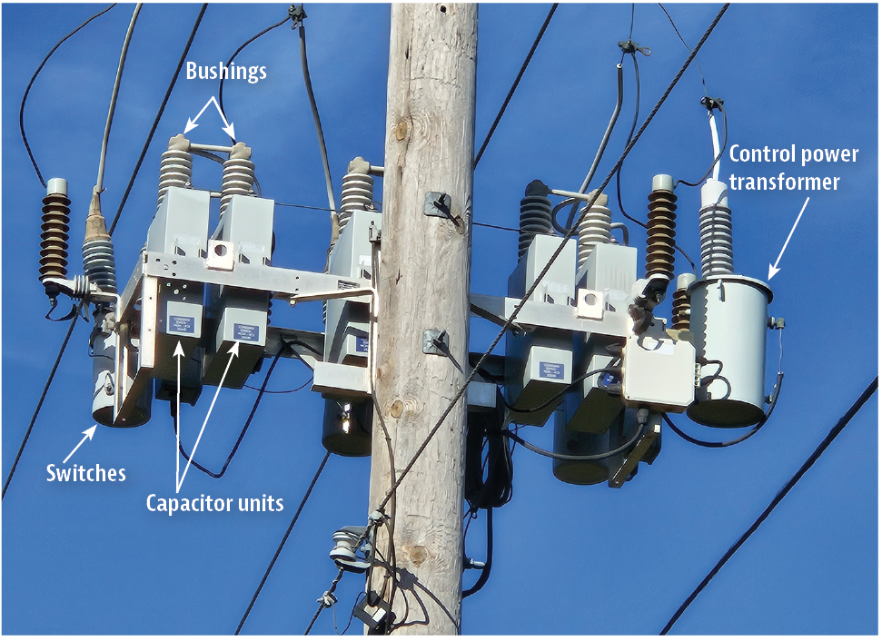 Pole-mounted capacitors