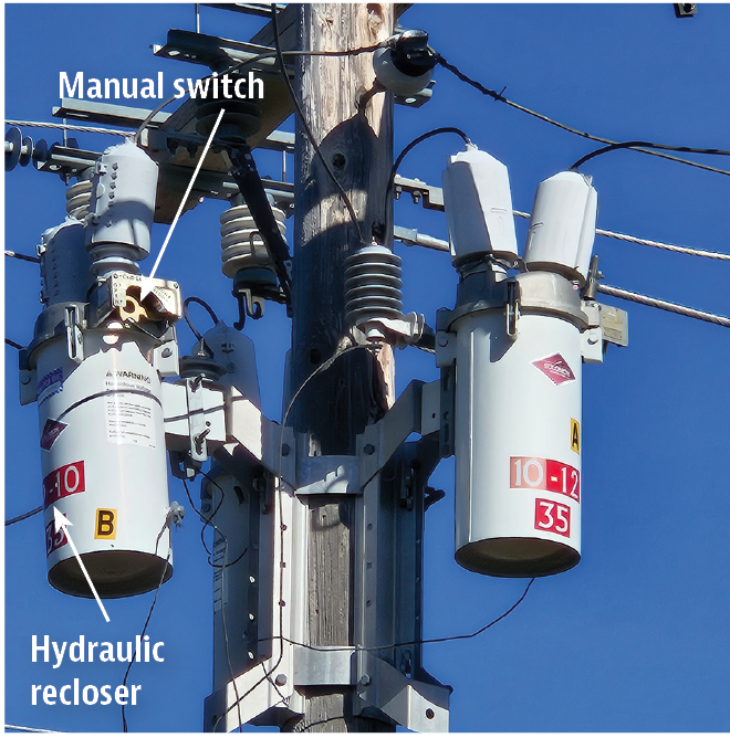 Three single-phase reclosers