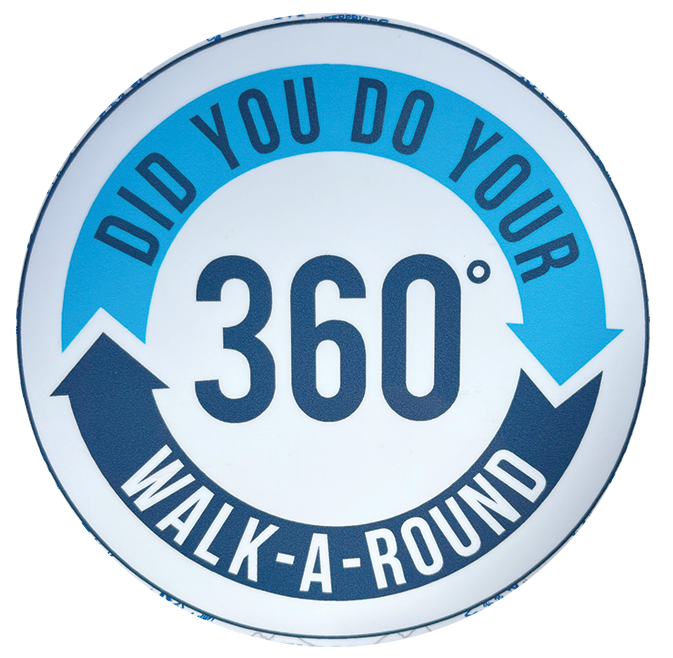 A walk-a-round patch helps employees remember to check the vehicle, as spelled out in the driver vehicle inspection report (DVIR).