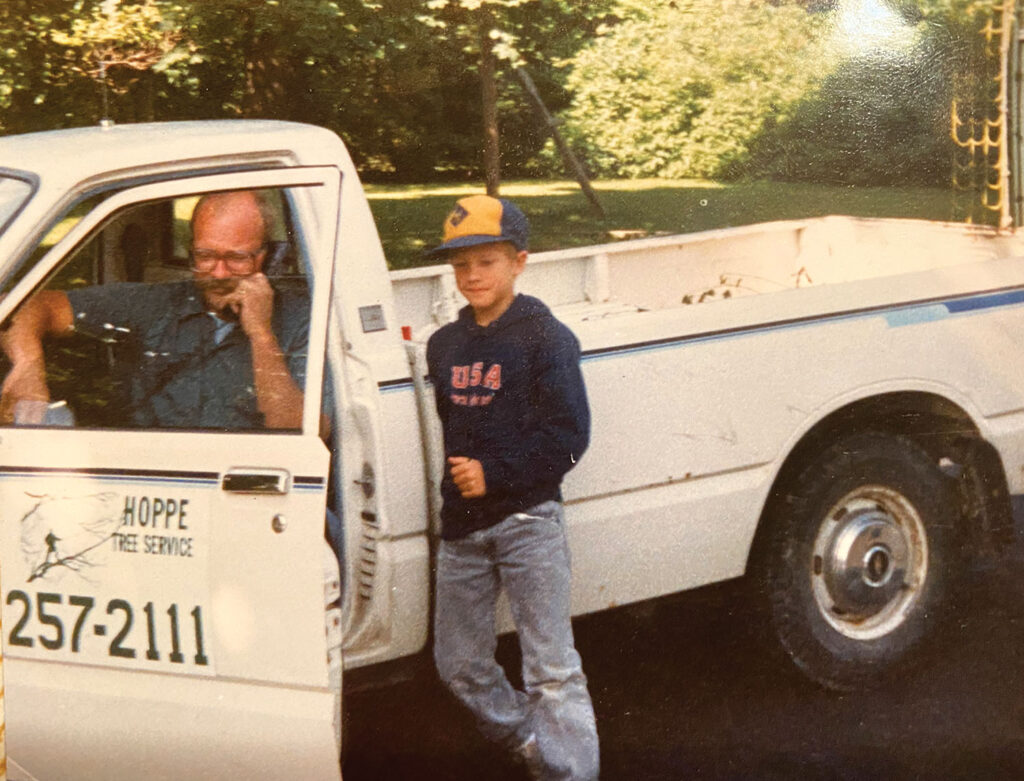 Dad and me during one of my early days on the job. All photos courtesy of August Hoppe