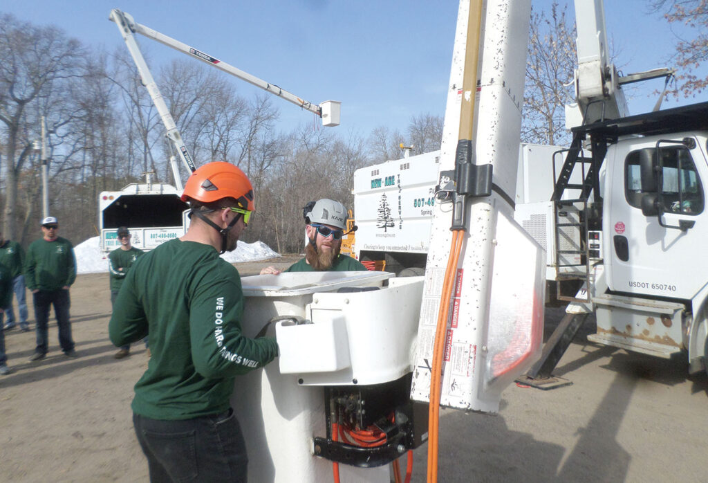 Crews should practice how to tilt an aerial-device bucket.