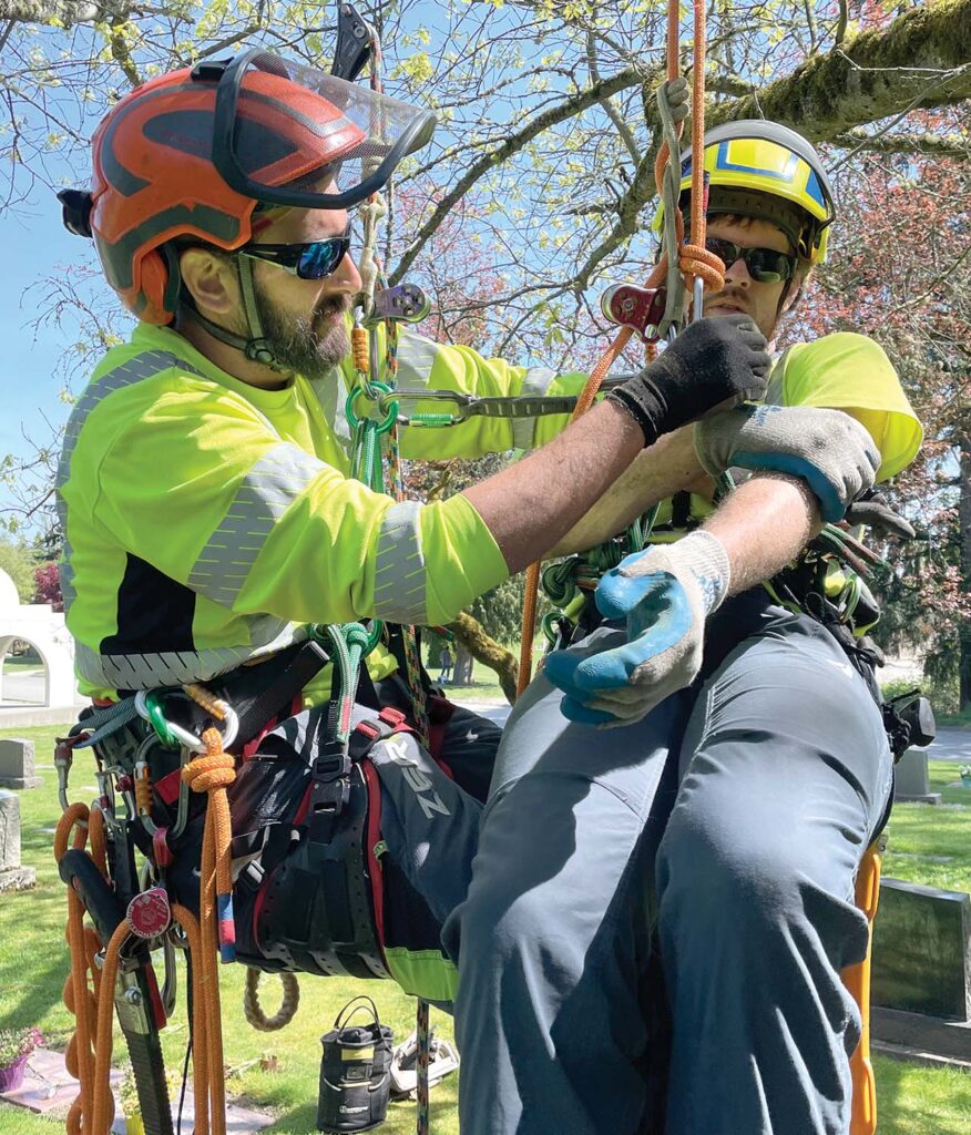 Jacob Reyes, left, and Tighe Holden practice a rescue. Keep it low and slow when training and without the aid of a dummy. Risks and Hazards