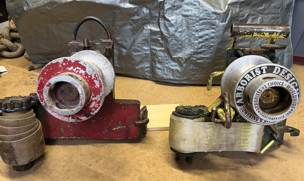 An old-model Hobbs Lowering Device, left, and the improved H-2, which Don Blair and Ken Johnson still produce.