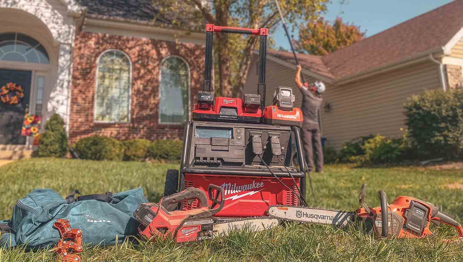 On-site charging capability is just one of the concerns to overcome as the industry transitions to battery-powered chain saws and other power tools.