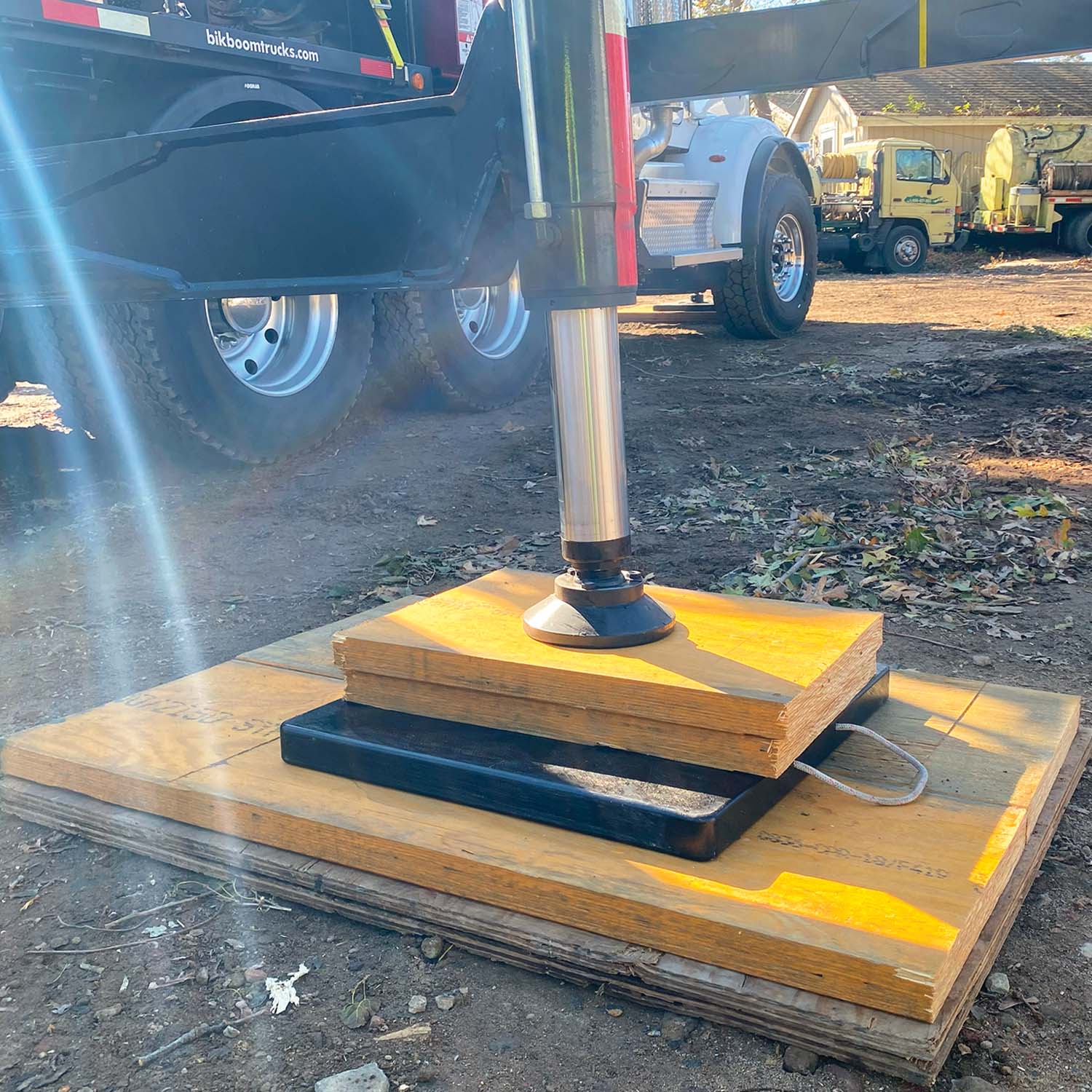 Cribbing setup for a knuckleboom crane. "The team’s assessment on setup, and that includes installing matting, pads and cribbing, is critical to the stability of the crane," says Dave O'Neill.
